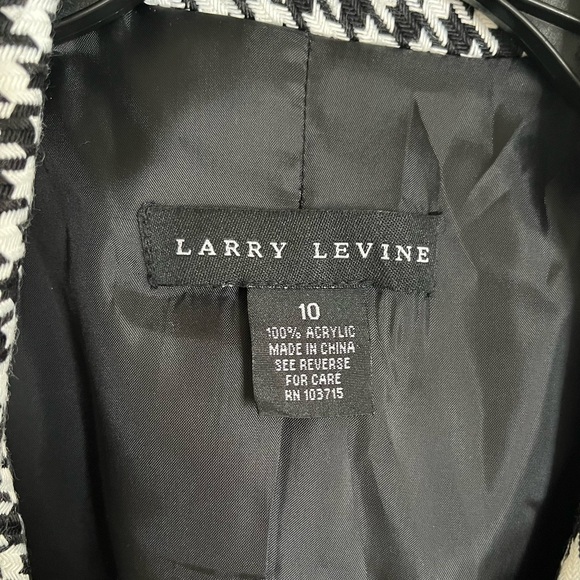Larry Levine Black and White Houndstooth Blazer with pockets Size 10 - Picture 2 of 5